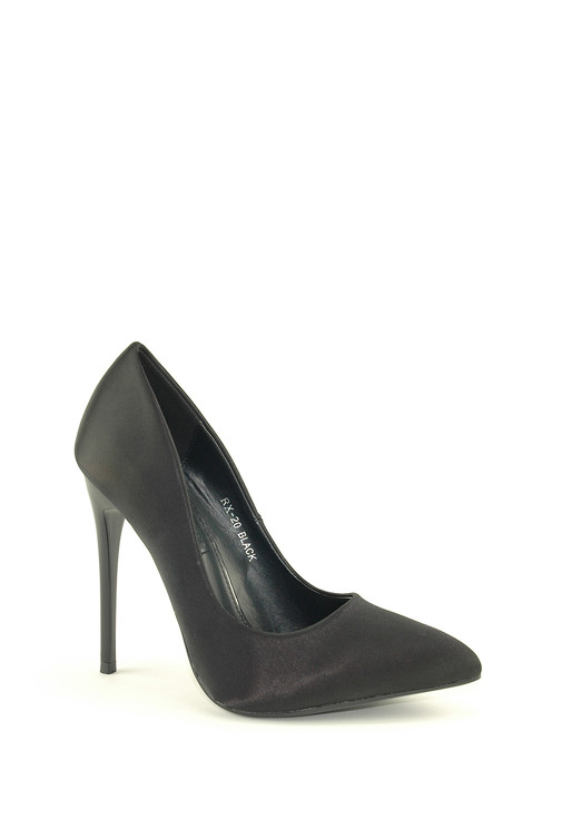 Satenasti salonarji z visoko, stiletto peto